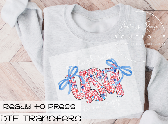 USA Floral DTF Transfer