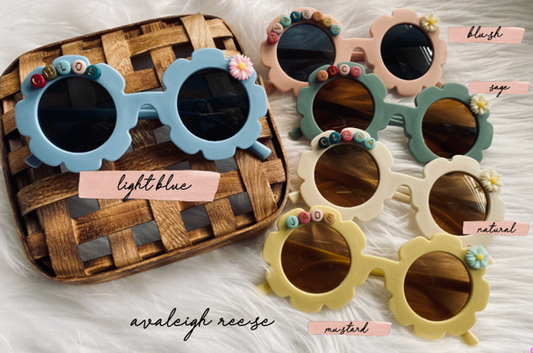 READY TO SHIP | Personalized Flower Sunglasses | Girls Flower Sunglasses | Custom Name Sunglasses | Sunnies for Kids | Toddler Glasses