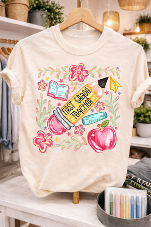 Custom Brushstroke Floral Teacher Sweatshirts & T-Shirts