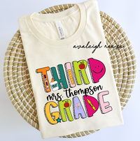 Custom Third Grade Teacher Shirt, Third Grade Dream Team Shirt, Personalized 3rd Grade Teacher, Back to School Teacher Gifts