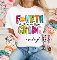 Custom Fourth Grade Teacher Shirt, Fourth Grade Dream Team Shirt, Personalized 4th Grade Teacher, Back to School Teacher Gifts