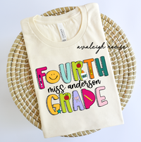 Custom Fourth Grade Teacher Shirt, Fourth Grade Dream Team Shirt, Personalized 4th Grade Teacher, Back to School Teacher Gifts