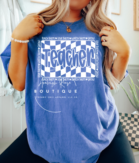 Teacher Checkered Sweatshirts & T-Shirts