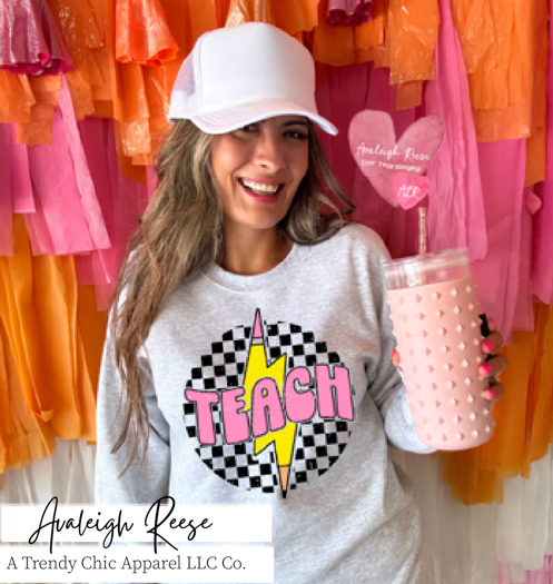 Teach Checkered  Sweatshirts & T-Shirts