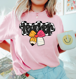 Teacher Pencil/Paper Bow Sweatshirts & T-Shirts