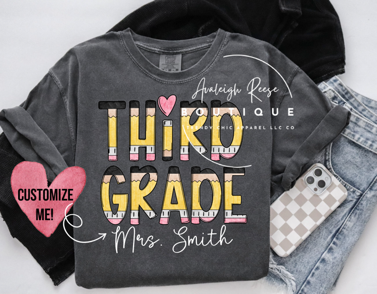 Personalized Third Grade Sweatshirts & T-Shirts