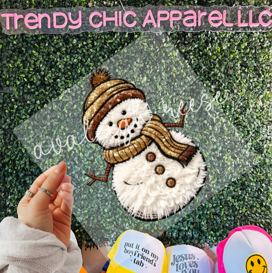 Faux yarn Snowman DTF Transfer