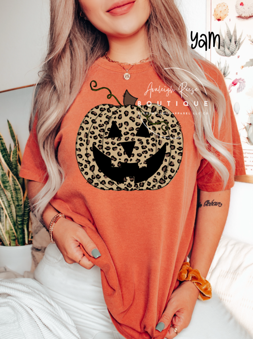 Leopard Pumpkin Jack-o-lantern Sweatshirts & T-Shirts