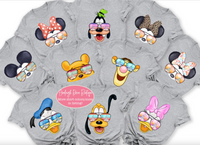 Retro Character face shirts - Disney Family Shirts - Customize Mickey characters Trendy Unisex Tees