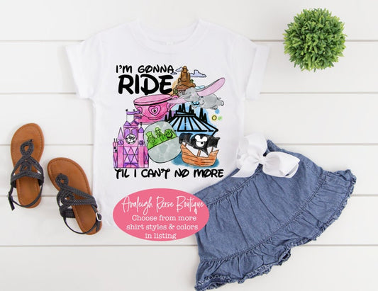Im Gonna Ride till I can't no more - Youth Disney Shirts - Disney Ride Shirts