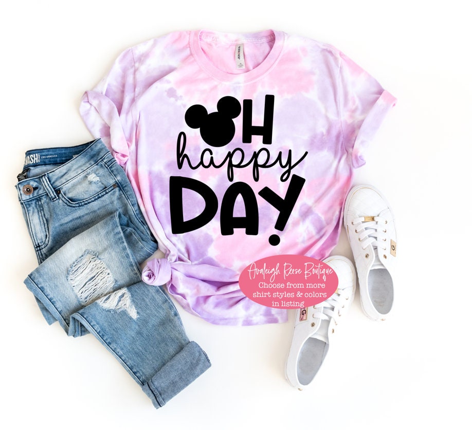 Oh Happy Day - Disney Mickey Shirt  - Disney Tie Dye Shirts