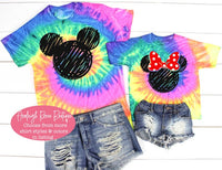 Scribble Mickey & Minnie Ears - Family Disney Tie Dye Shirts - Minnie Mouse Shirts - Mickey Mouse Shirts