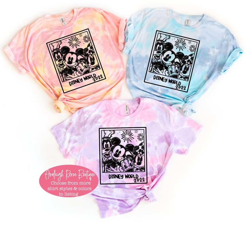 Mickey and Friends Polaroid Tees-  Disney Trip 2023 Shirts  - Disney Tie Dye Shirts