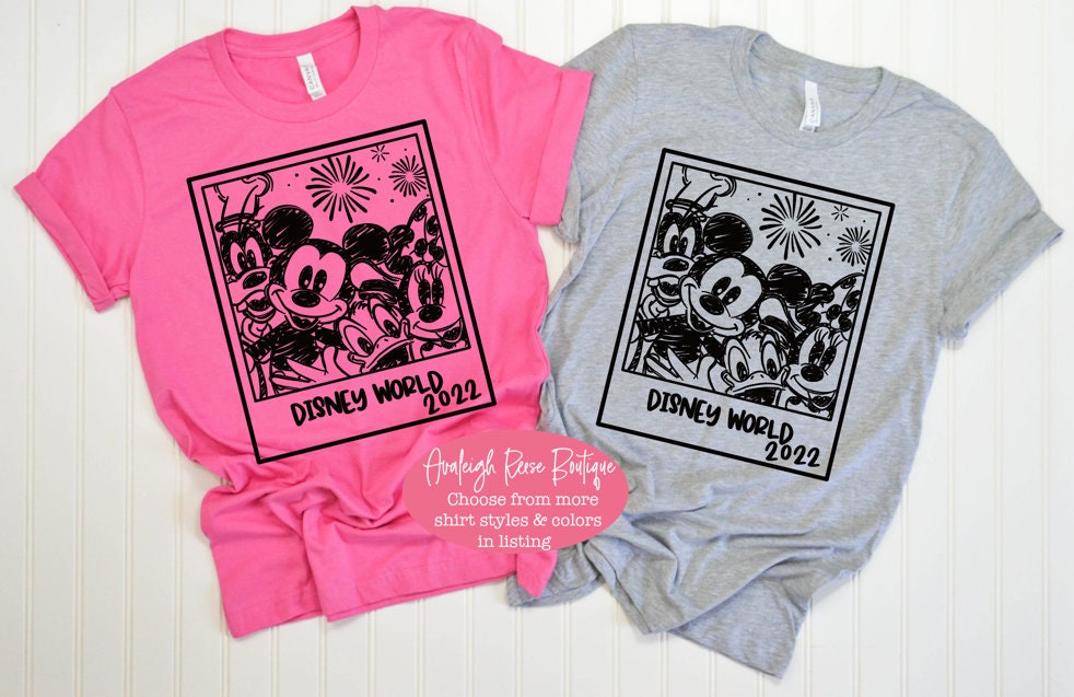 Disney Gang Polaroid Shirts - Mickey and gang Shirts  - Disney Family Trip Shirts - Trendy Unisex Tees