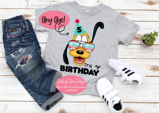 Its My Birthday Disney Shirts  Personalized Youth Disney Shirts - Pluto Birthday T-shirts