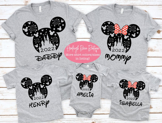 Disney Matching Shirts  Mickey Ears Castle  - Disney Family Shirts - Matching Family Shirts Personalized Disney Shirts