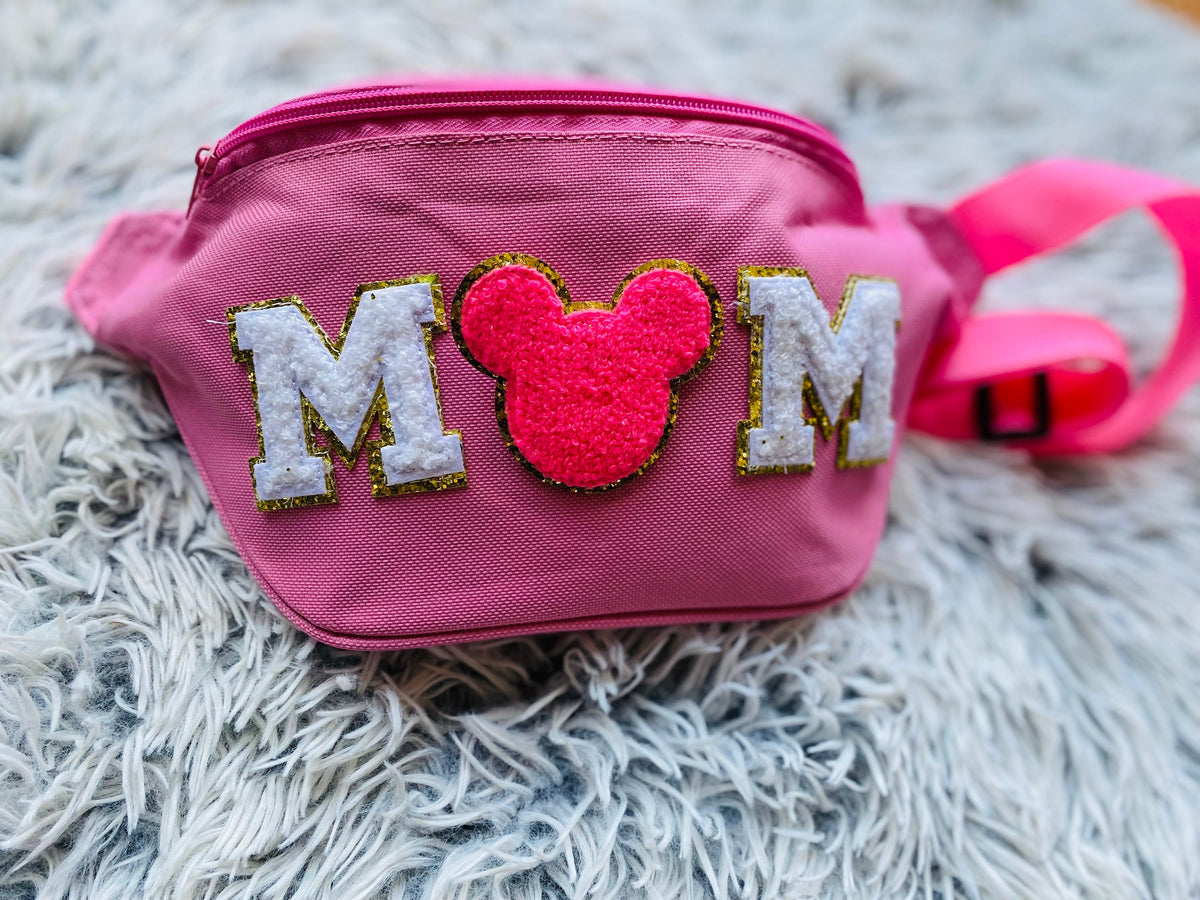 Disney Nylon Mom Fanny Pack Disney Patch Chenille Patch