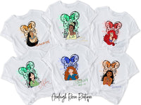 Disney Princess Shirts, Disney Princess Shirt, Disney Character Shirt, Disney Trip Group Shirt, Disney Belle, Cinderella, Jasmine, Rapunzel