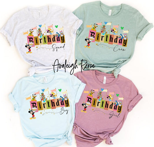 Disney Birthday Shirt, Disney Birthday Girl, Disney Birthday Squad, Birthday Crew, Mickey And Friends, Disney Castle, Disney Birthday Trip