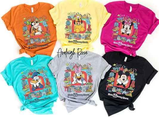 Vintage Retro Disney World Shirt, Custom character Mickey Minnie Chip Dale Pooh shirt, Mickey vintage retro shirt, Vintage Disney shirt